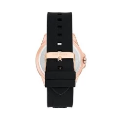 RUBBERIZED ENAMEL CASE WATCH ROSE GOLD MULTI 8 RUBBERIZED ENAMEL CASE WATCH ROSE GOLD MULTI -Stevemadden 1044BKRG BLACK BACK