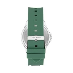 RUBBERIZED ENAMEL CASE WATCH GREEN MULTI -Stevemadden 1045BKGN GREEN BACK