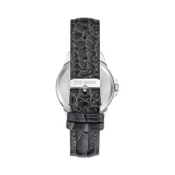 CLASSIC EMBOSSED WATCH SILVER MULTI -Stevemadden 1047SVGY BLACK BACK