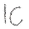RHINESTONE TUBULAR EARRINGS SILVER -Stevemadden 426791RHO116