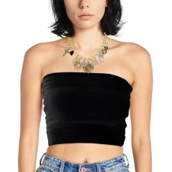 CHUNKY CHARM NECKLACE GOLD -Stevemadden 452752TRI966 3