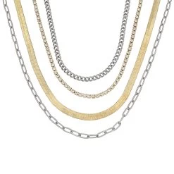 MULTI STRAND CHUNKY NECKLACE GOLD MULTI -Stevemadden 452833TWO974 2