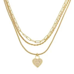 HEART CHARM MULTI STRAND NECKLACE GOLD 8 HEART CHARM MULTI STRAND NECKLACE GOLD -Stevemadden 452848GLD116 2
