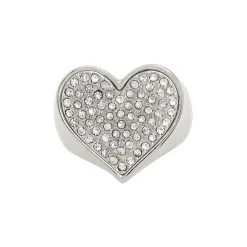 PAVE HEART RING SILVER -Stevemadden 452901RHO111
