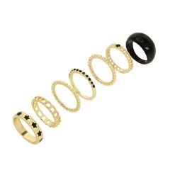 7 PIECE RING STACK GOLD MULTI -Stevemadden 463608TWO974 2