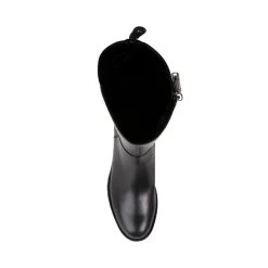 DARA BLACK LEATHER -Stevemadden BLONDO BOOTS B7498 BLACK LEATHER TOP