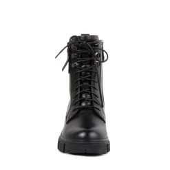 PRIYA BLACK LEATHER -Stevemadden BLONDO BOOTS B7569 BLACK FRONT