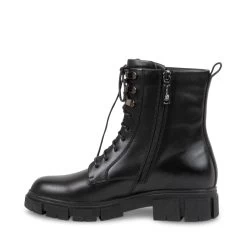 PRIYA BLACK LEATHER -Stevemadden BLONDO BOOTS B7569 BLACK ZIPPER