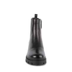 JENNY BLACK LEATHER -Stevemadden BLONDO SHOES B7678 BLACKLEATHER FRONT