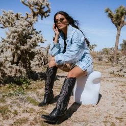 LASSO BLACK MULTI -Stevemadden SM 2023 GOES WEST 15 LASSO BLACK MULTI BN102888 DENIM FABRIC 2799