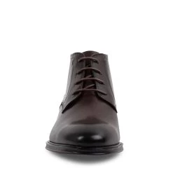 DEVRIES BROWN LEATHER -Stevemadden STEVEMADDEN BOOTS DEVRIES BROWN FRONT