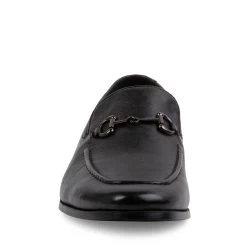 DELORME BLACK LEATHER -Stevemadden STEVEMADDEN DRESS DELORME BLACK FRONT