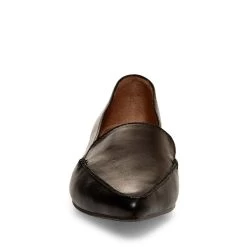 FEATHER BLACK LEATHER -Stevemadden STEVEMADDEN FLATS FEATHER BLACK LEATHER FRONT
