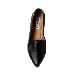 FEATHER BLACK LEATHER -Stevemadden STEVEMADDEN FLATS FEATHER BLACK LEATHER TOP