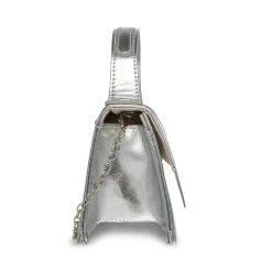 BARLAN SILVER -Stevemadden STEVEMADDEN HANDBAGS BARLAN SILVER METALLIC SIDE