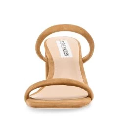 LILAH TAN NUBUCK -Stevemadden STEVEMADDEN INTL SANDALS LILAH CAMEL SUEDE FRONT