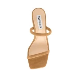 LILAH TAN NUBUCK -Stevemadden STEVEMADDEN INTL SANDALS LILAH CAMEL SUEDE TOP