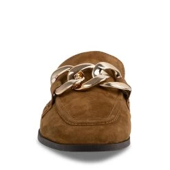 CALLY TAN SUEDE -Stevemadden STEVEMADDEN SANDALS CALLY COGNAC SUEDE FRONT