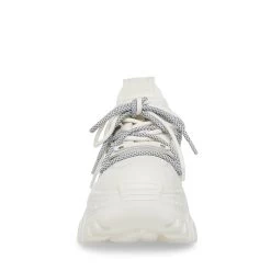 TROYY WHITE LEATHER -Stevemadden STEVEMADDEN SHOES CHUNKY PLATFORM SNEAKER WHITE FRONT