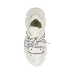 TROYY WHITE LEATHER -Stevemadden STEVEMADDEN SHOES CHUNKY PLATFORM SNEAKER WHITE TOP