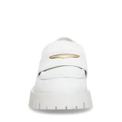 LAWRENCE WHITE LEATHER 10 LAWRENCE WHITE LEATHER -Stevemadden STEVEMADDEN SHOES LAWRENCE WHITE LEATHER FRONT
