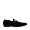 MADLYY BLACK VELVET -Stevemadden STEVEMADDEN SHOES MADLY BLACK SIDE