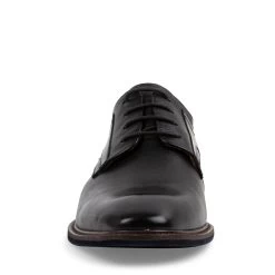 NANDO BLACK LEATHER -Stevemadden STEVEMADDEN SHOES NANDO BLACK FRONT