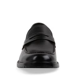 TARRIN BLACK LEATHER -Stevemadden STEVEMADDEN SHOES TARRIN BLACK FRONT