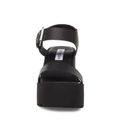 VESTA BLACK LEATHER 9 VESTA BLACK LEATHER -Stevemadden STEVEMADDEN SHOES VESTA BLACK FRONT