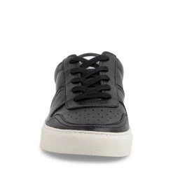 FELIX BLACK LEATHER -Stevemadden STEVEMADDEN SNEAKER FELIX BLACK FRONT