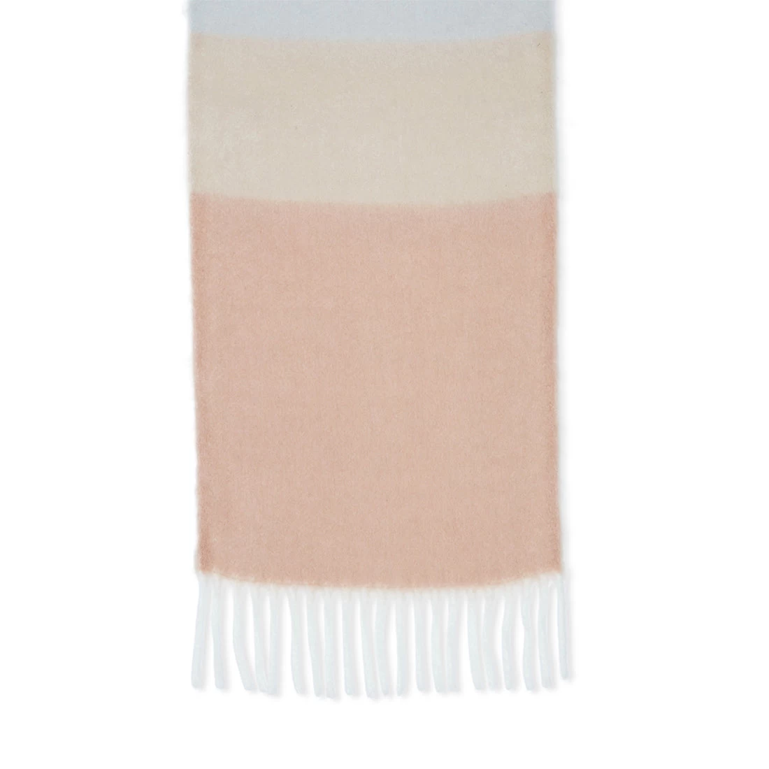 COLOURBLOCK FRINGE SCARF NATURAL MULTI 4 COLOURBLOCK FRINGE SCARF NATURAL MULTI - Image 2