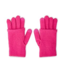 TOUCHSCREEN RIBBED GLOVES PINK
