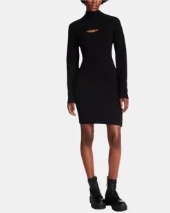 IVANA SWEATER DRESS BLACK -Stevemadden STEVEMADDEN APPAREL BM407348 BLACK 01