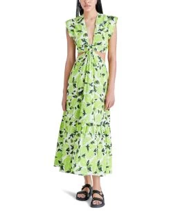 AMANDA MIDI DRESS GREEN MULTI