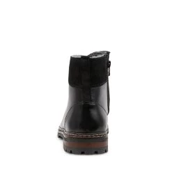 STRATUSF BLACK LEATHER -Stevemadden STEVEMADDEN BOOTS P STRATUSF BLACK BACK