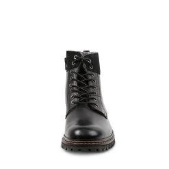 STRATUSF BLACK LEATHER -Stevemadden STEVEMADDEN BOOTS P STRATUSF BLACK FRONT