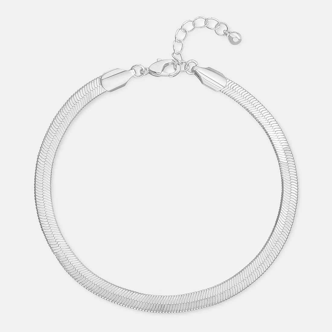 HERRINGBONE ANKLET SILVER 3 HERRINGBONE ANKLET SILVER