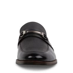 ABBOTT BLACK LEATHER -Stevemadden STEVEMADDEN SHOES ABBOTT BLACK FRONT