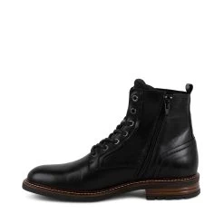 BEDARD BLACK LEATHER -Stevemadden STEVEMADDEN SHOES BEDARD BLACK ZIPPER