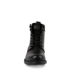 CLOVERRR BLACK LEATHER 9 CLOVERRR BLACK LEATHER -Stevemadden STEVEMADDEN SHOES CLOVER BLACK FRONT