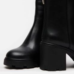 GOUCHO BLACK LEATHER -Stevemadden STEVEMADDEN SHOES GOUCHO BLACK LEATHER 05