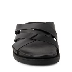 RENE BLACK LEATHER -Stevemadden STEVEMADDEN SHOES RENE BLACK FRONT