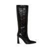 SHAYNA BLACK EXOTIC -Stevemadden STEVEMADDEN SHOES SHAYNA BLACK CROCO SIDE