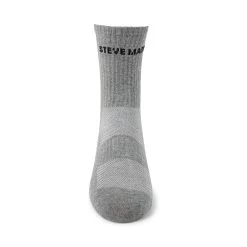 4PK WOMEN'S GREY MULTI LOGO CREW SOCKS 8 4PK WOMEN'S GREY MULTI LOGO CREW SOCKS -Stevemadden STEVEMADDEN SOCK SMSKL0506 FRONTFOOT